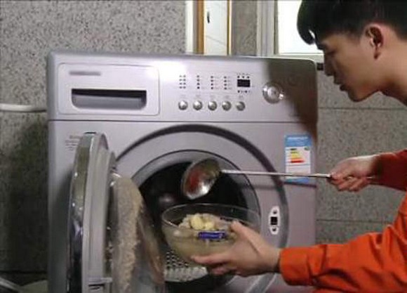 dishes in washing machine