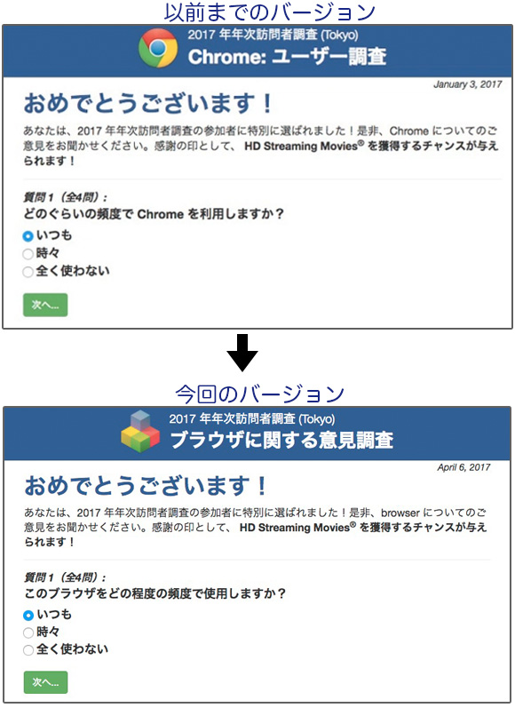 実録 ブラウザに関する意見調査を装ったフィッシング詐欺 17年年次訪問者調査 にクレカ情報や個人情報を入れたりして最後まで進んだらこうなった ロケットニュース24