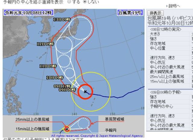 10 動き の 台風 号