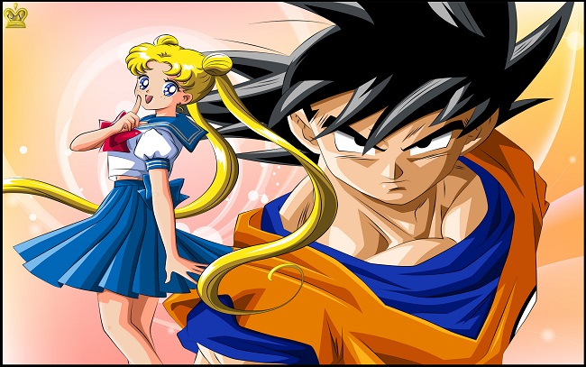 Dragon Ball Z and Sailor Moon together 