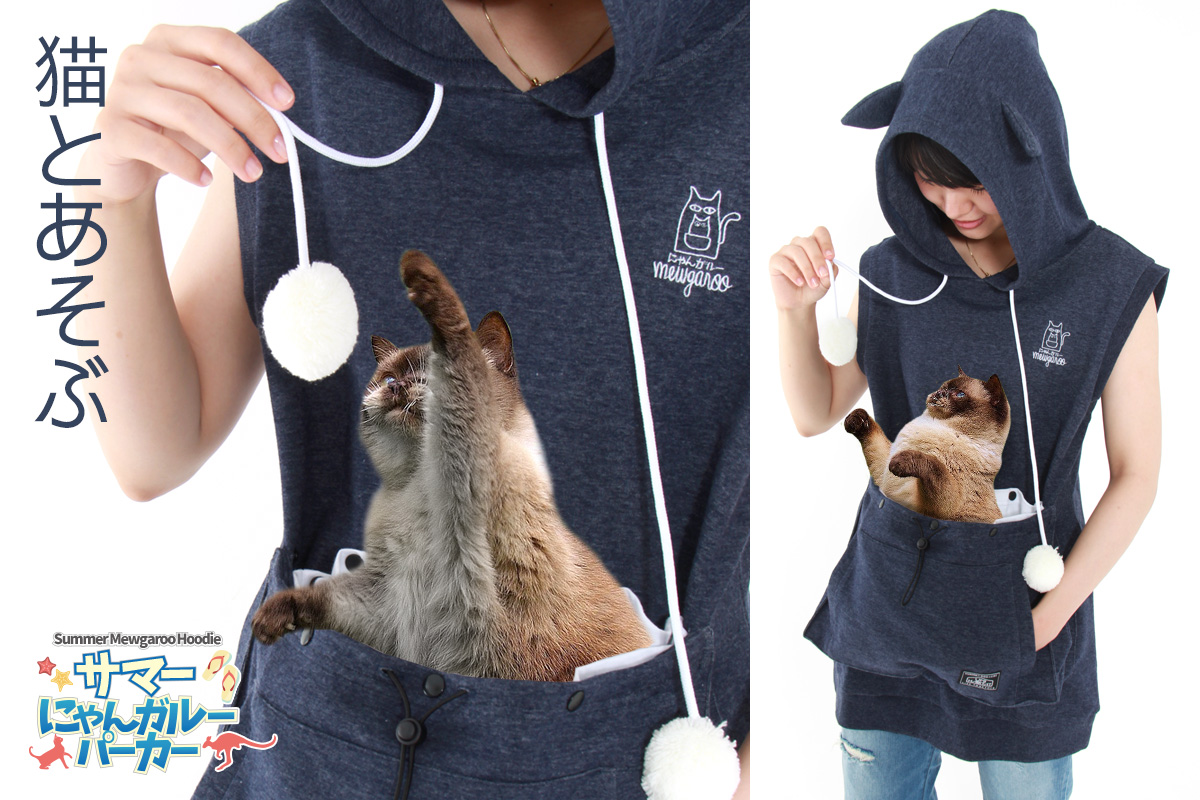 lifestyle hoodie with cat pouch