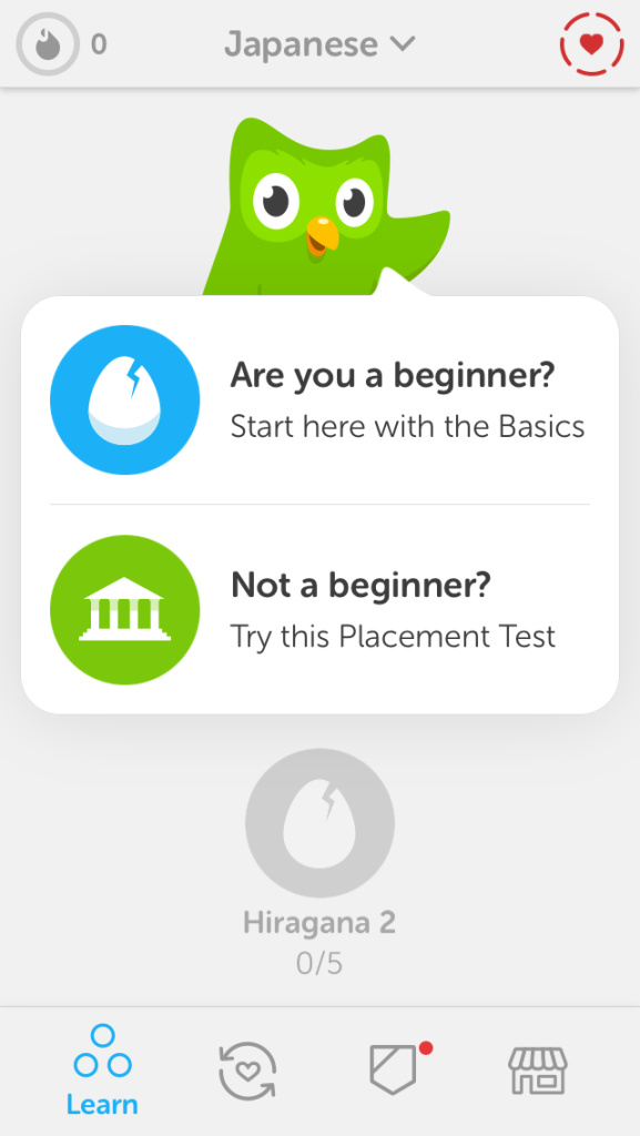 Duolingo free language learning app released their first Japanese