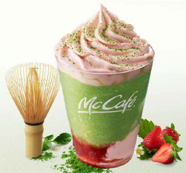 Mcdonald S Japan S Matcha Dessert Family Grows With The New Strawberry Green Tea Frappe Soranews24 Japan News