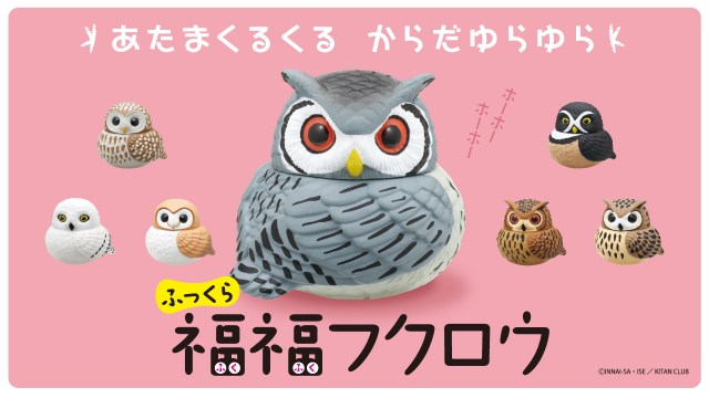 手に取るだけで幸せになれそうなカプセルトイ 福福フクロウ が誕生 ふっくらころんとして縁起も良さげです Pouch ポーチ