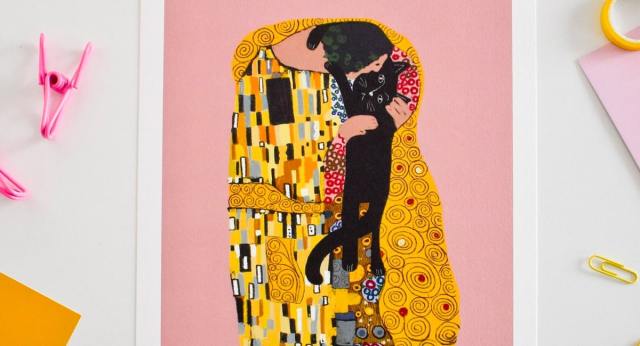 ゴッホやクリムトの絵に猫が紛れ込んでる 名画と猫を組み合わせたパロディアート作品がかわいい Pouch ポーチ